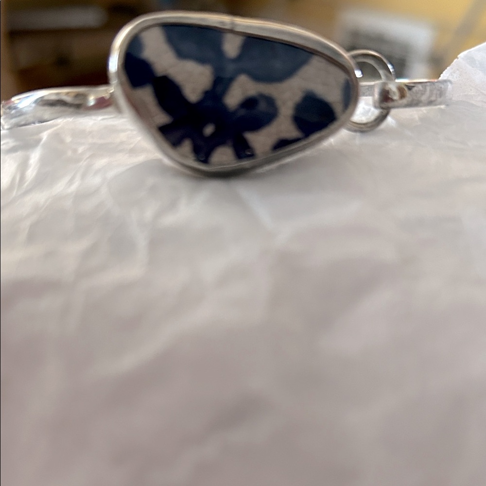 Elegant Silver and Blue Women's Bracelet